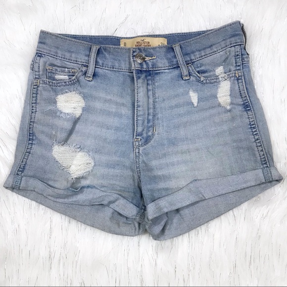 Hollister Pants - Hollister High Rise Distressed Denim Shorts